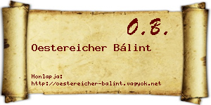 Oestereicher Bálint névjegykártya